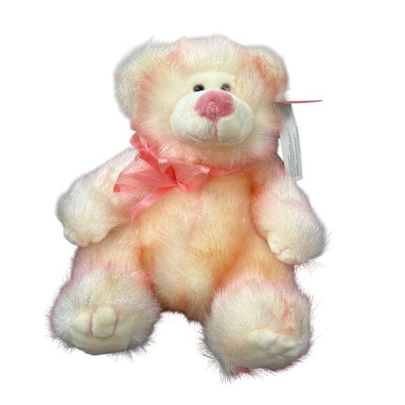 Russ Berrie Taffie Light Pink & White Plush Teddy Bear Stuffed Animal Cuddly NWT - Picture 1 of 11